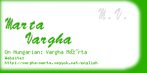 marta vargha business card